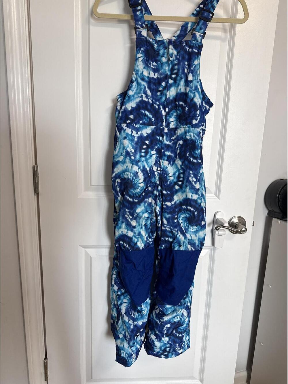 Lands' End Blue Tie-Dye Ski & Snow Bib Overalls Medium